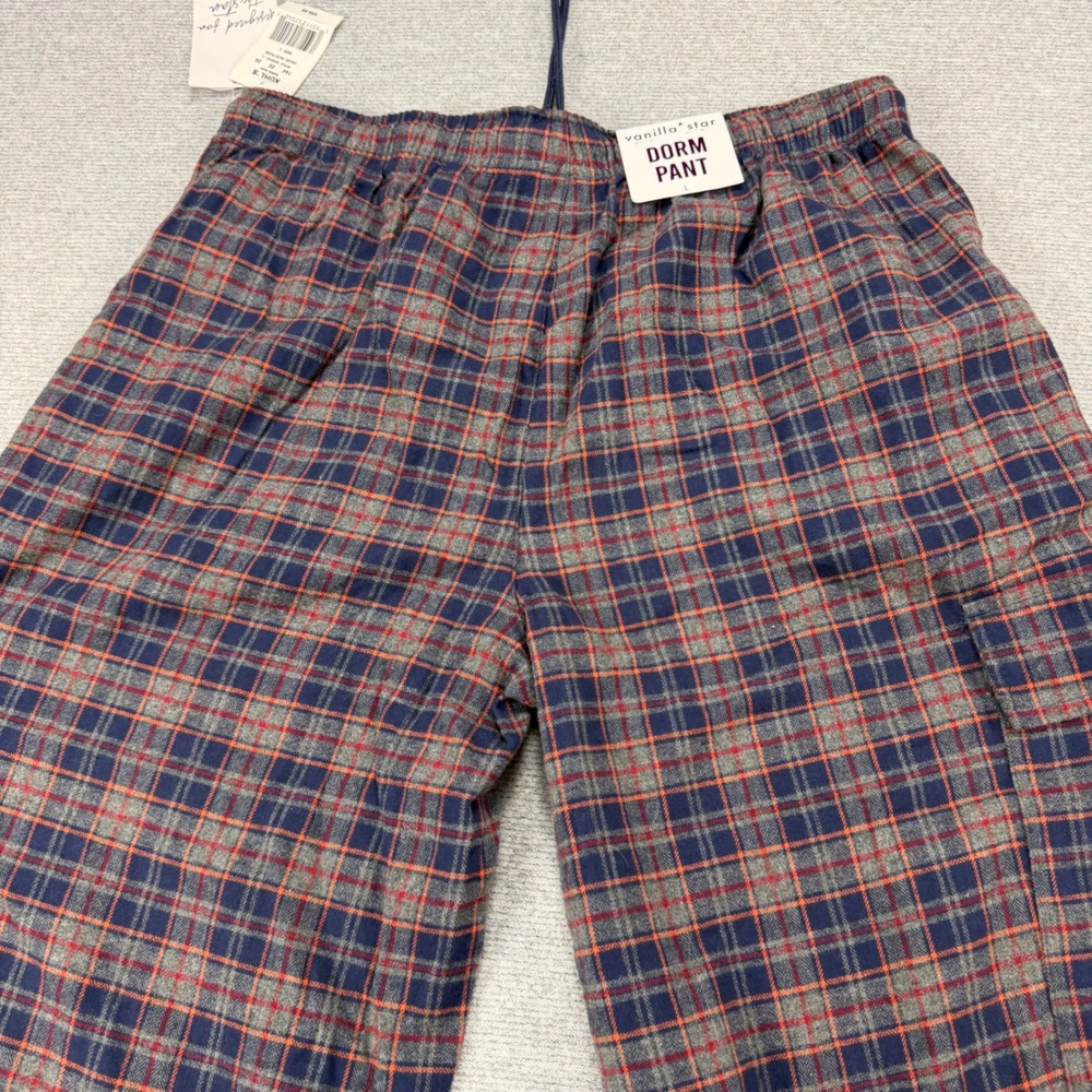 Vanilla Star Dorm Pant Blue Plaid Cargo Lounge Pants Large NWT MSRP $39 - Picture 9 of 12